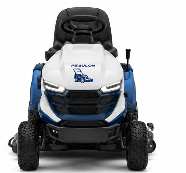 Peaulon 42-inch Deck Blue Riding Lawn Mower with Exposed Rear Engine