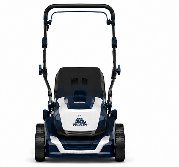 Peaulon 20-inch Deck Navy Blue Push Lawn Mower with Top-Vented Collection Box