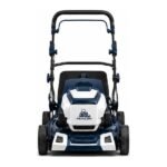 Peaulon 21-inch Deck Navy Blue Gas Push Lawn Mower with Rear Bag