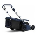 Peaulon 21-inch Deck Navy Blue Push Lawn Mower with Foldable Handle and Rear Bag - Image 2
