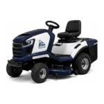 Peaulon 42-inch Deck Navy Blue Riding Lawn Mower with Rear Grass Collection