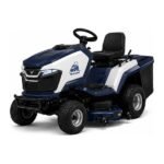 Peaulon 44-inch Deck Navy Blue Riding Lawn Mower with V-Grille Front and LED Headlights