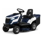 Peaulon 46-inch Deck White and Navy Riding Lawn Mower with Rear Collection Box