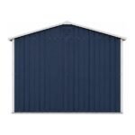 Peaulon 6x5 ft Navy Blue Metal Garden Storage Shed with Single Door and White Trim - Image 4