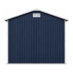 Peaulon 6x8 ft Navy Blue Metal Garden Storage Shed with Gable Roof and Double Doors - Image 4